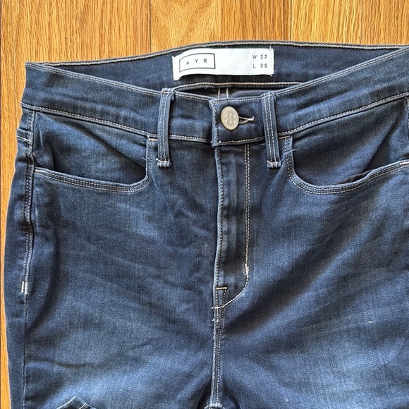 AYR sz 27x30 Hi-Rise Skinny Jean Dark Blue great pre owned condition - Picture 2 of 9